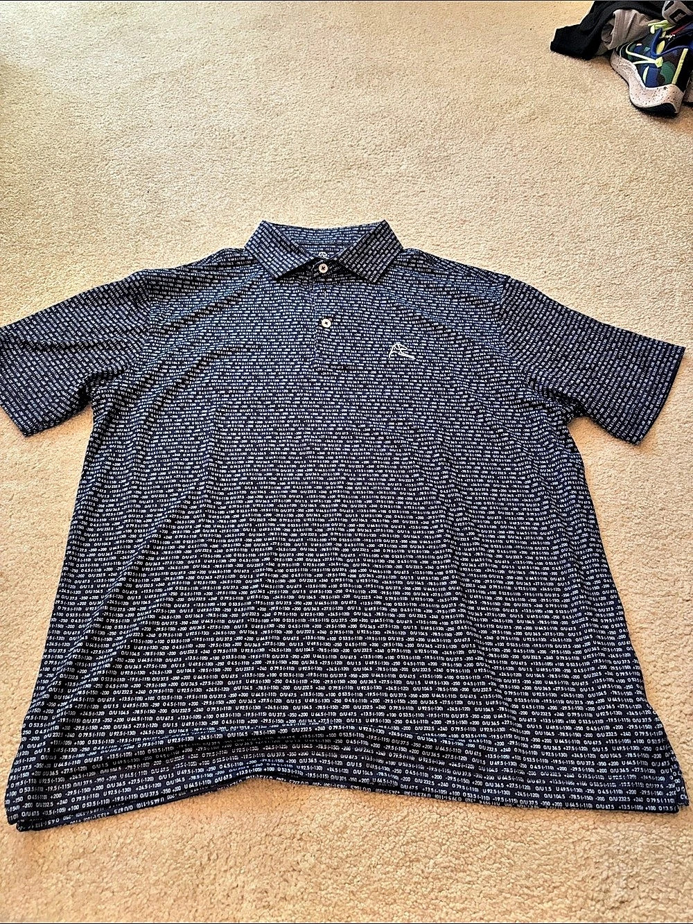 Rhoback The Moneyline Men's Geometric Polo Blue